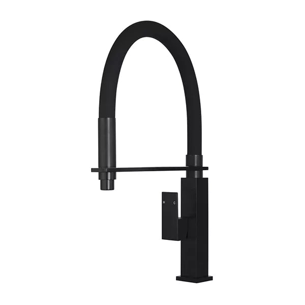 Square - Matte Black Flexible Gooseneck Kitchen Mixer