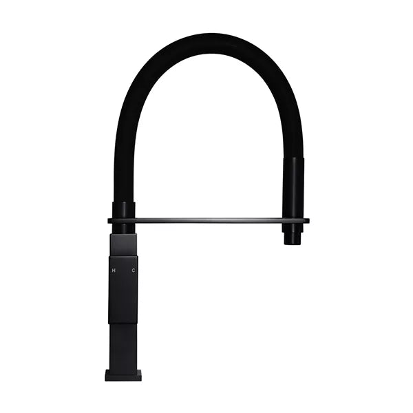 Square - Matte Black Flexible Gooseneck Kitchen Mixer