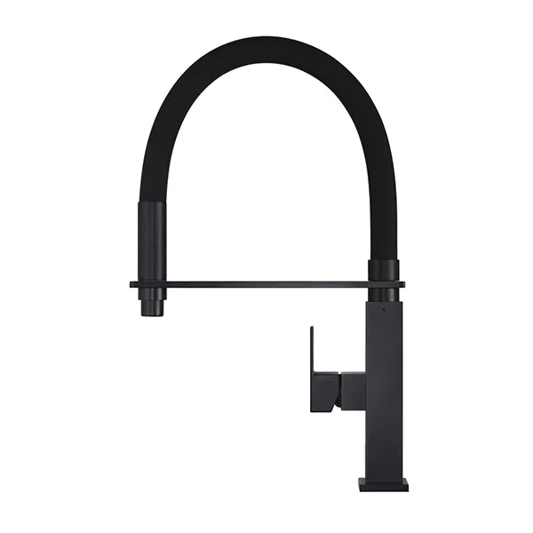 Square - Matte Black Flexible Gooseneck Kitchen Mixer