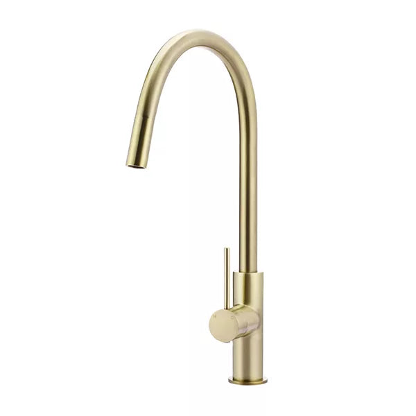 Round - Tiger Bronze Gooseneck Kitchen Mixer w Pull-out Hose & Vege Spray