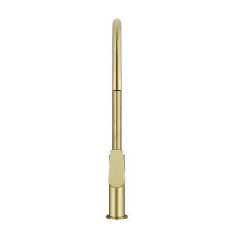 Round - Tiger Bronze Gooseneck Kitchen Mixer w Paddle Handle & Pull-out Hose