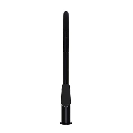 Round - Matte Black Gooseneck Kitchen Mixer w Paddle Handle & Pull-out Hose