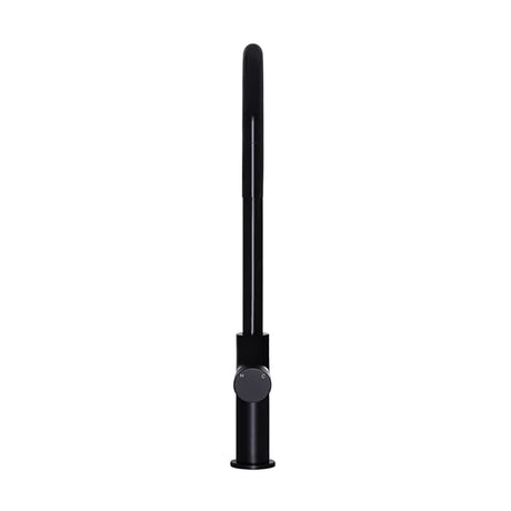 Round - Matte Black Gooseneck Kitchen Mixer w Pinless Handle & Pull-out Hose