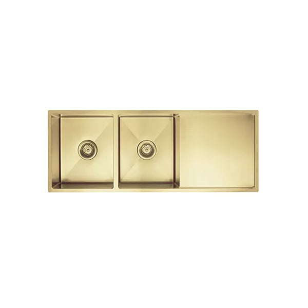 Lavello - Brushed Bronze Gold Double Bowl & Drainboard Kitchen Sink
1160x440mm