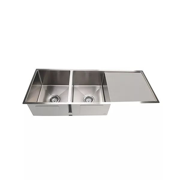 Lavello - Brushed Nickel Double Bowl & Drainboard
1160x440mm