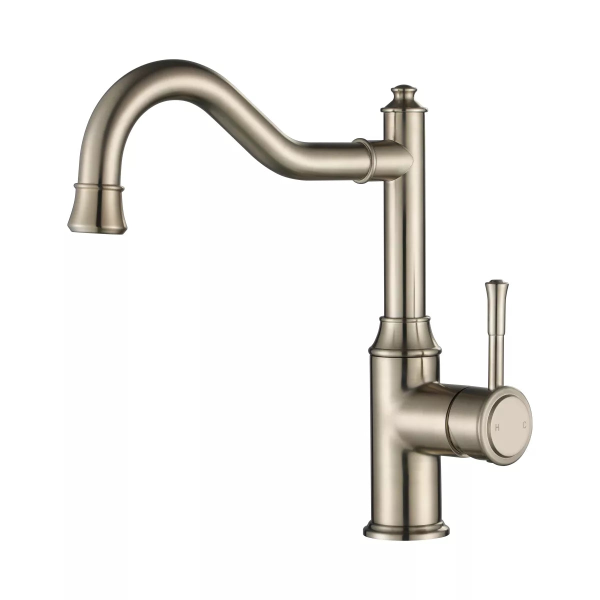 Montpellier - Brushed Nickel Shepherd's Crook Kitchen Mixer