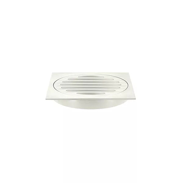 Square - Brushed Nickel Shower Drain w 100mm Outlet