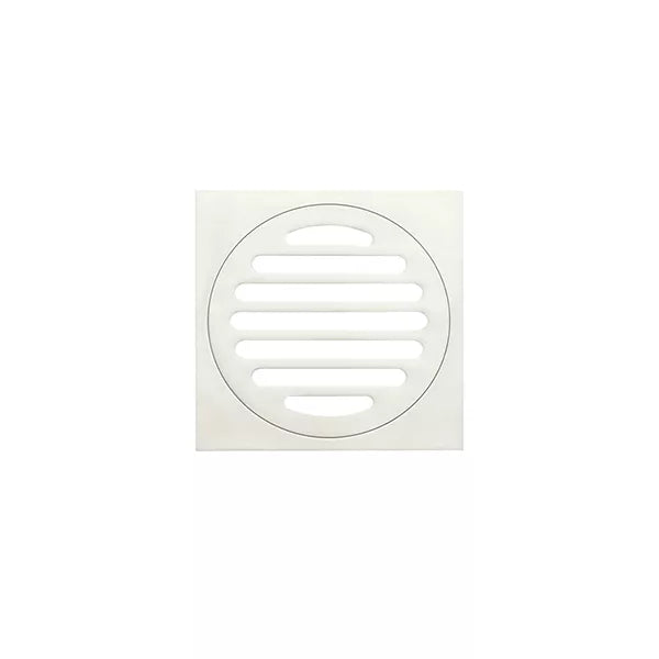 Square - Brushed Nickel Shower Drain w 100mm Outlet