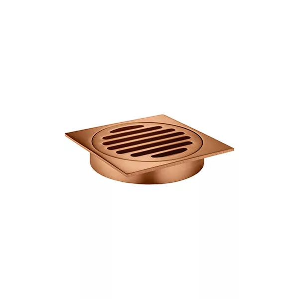 Square - Lustre Bronze Shower Drain w 100mm Outlet