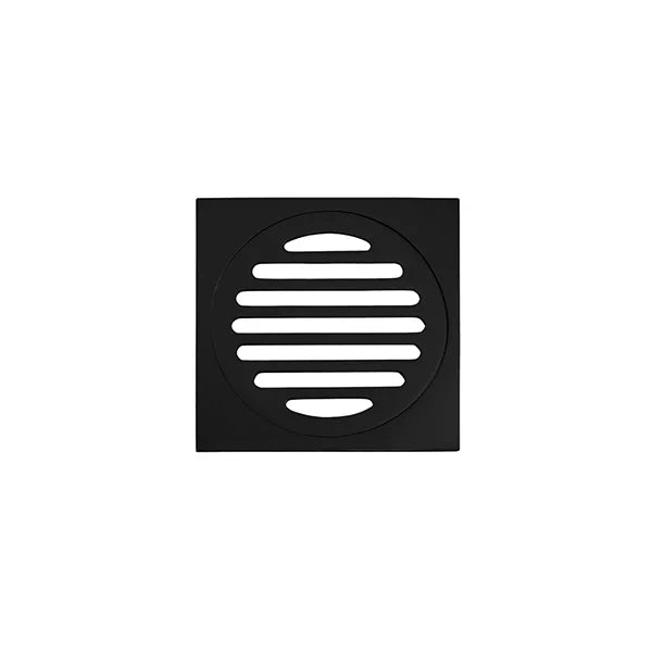 Square - Matte Black Shower Drain w 100mm Outlet