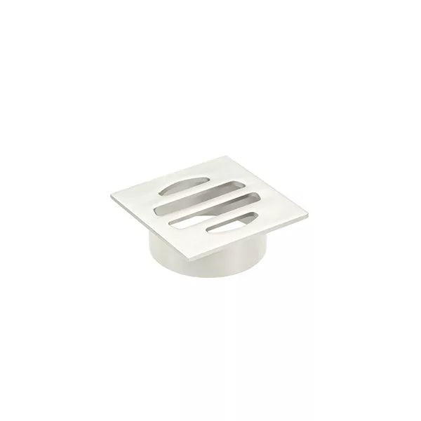 Square - Brushed Nickel Shower Drain w 50mm Outlet