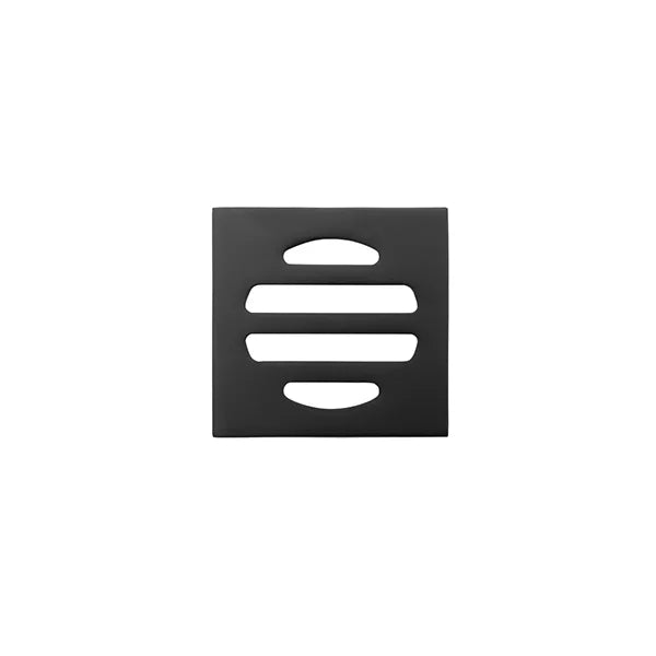 Square - Matte Black Shower Drain w 50mm Outlet