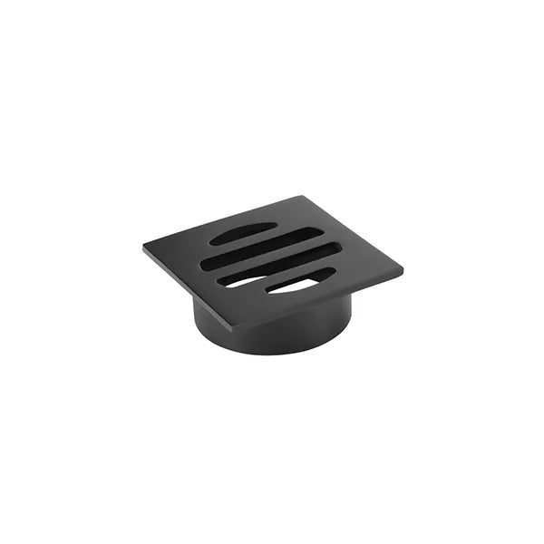 Square - Matte Black Shower Drain w 50mm Outlet