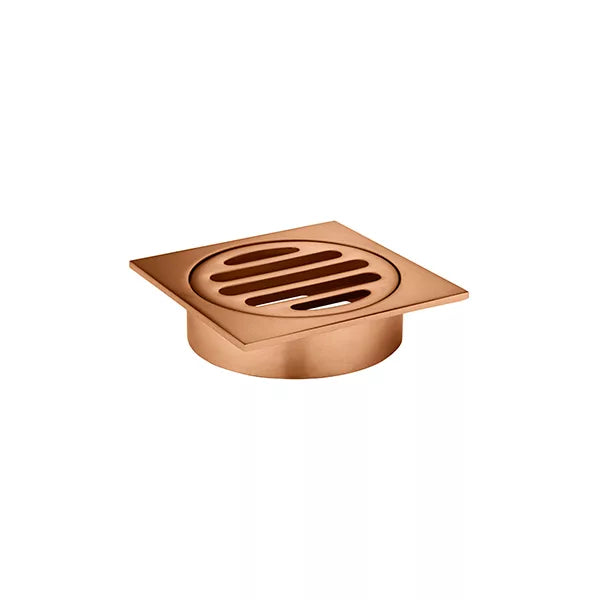 Square - Lustre Bronze Shower Drain w 80mm Outlet
