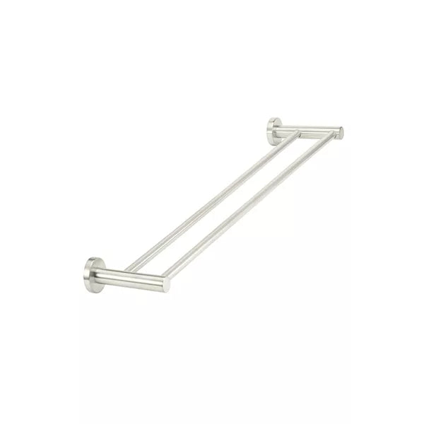 Round - Brushed Nickel 600mm Double Towel Rail