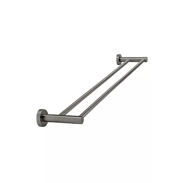 Round - Shadow Gunmetal 600mm Double Towel Rail