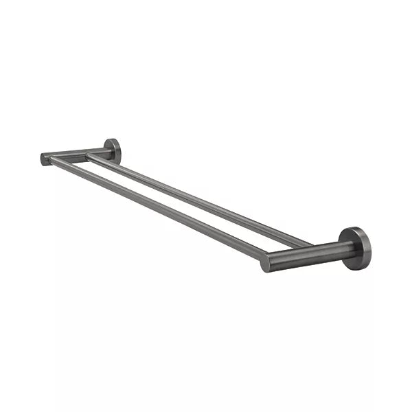 Round - Shadow Gunmetal 600mm Double Towel Rail