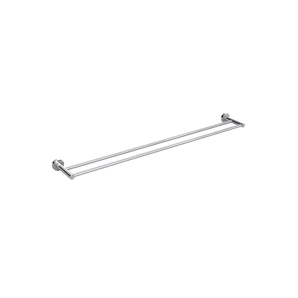 Round - Polished Chrome 900mm Double Towel Rail