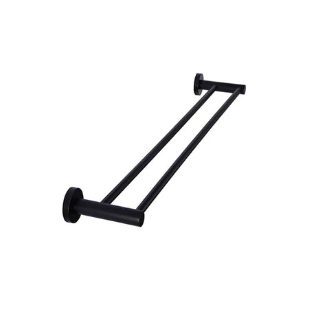 Round - Matte Black 900mm Double Towel Rail