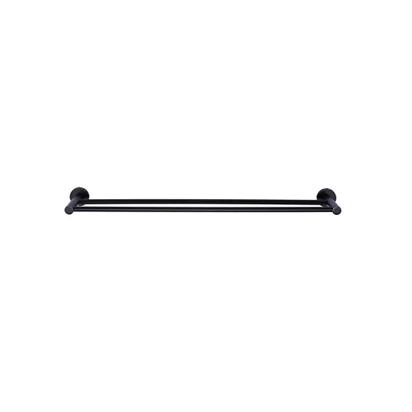 Round - Matte Black 900mm Double Towel Rail