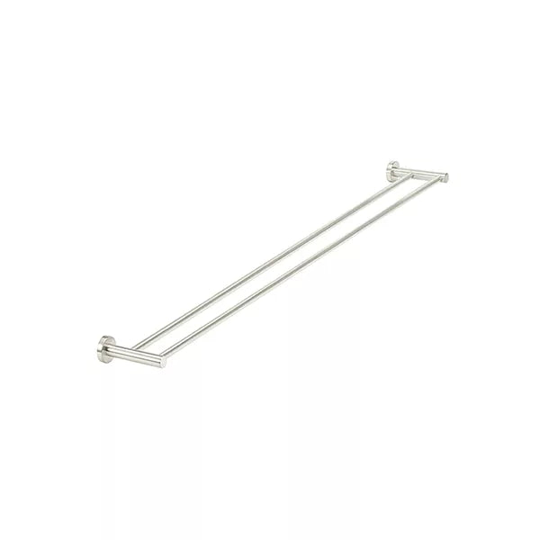Round - Brushed Nickel 900mm Double Towel Rail