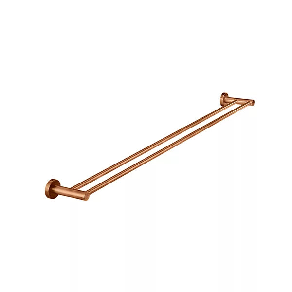 Round - Lustre Bronze 900mm Double Towel Rail