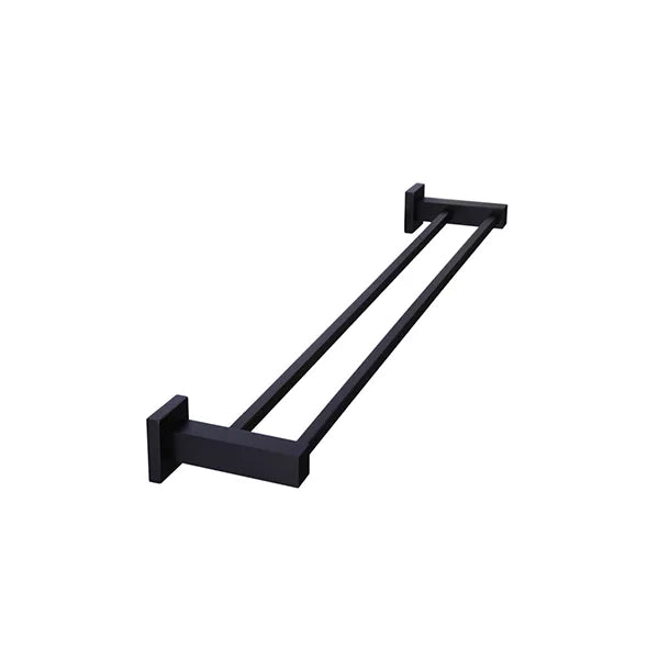 Square - Matte Black 600mm Double Towel Rail