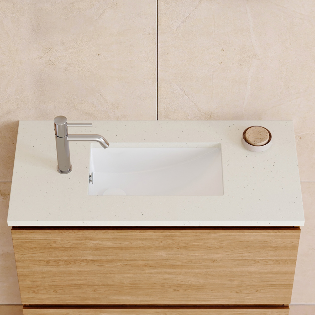 Mini Rectangle Undermount Basin 430mm Gloss White