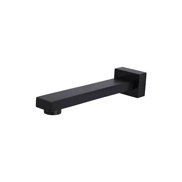 Square - Matte Black 200mm Wall Spout