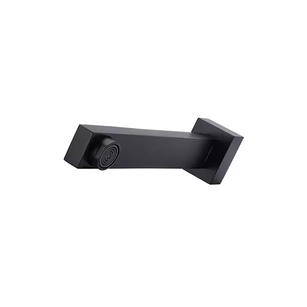 Square - Matte Black 200mm Wall Spout
