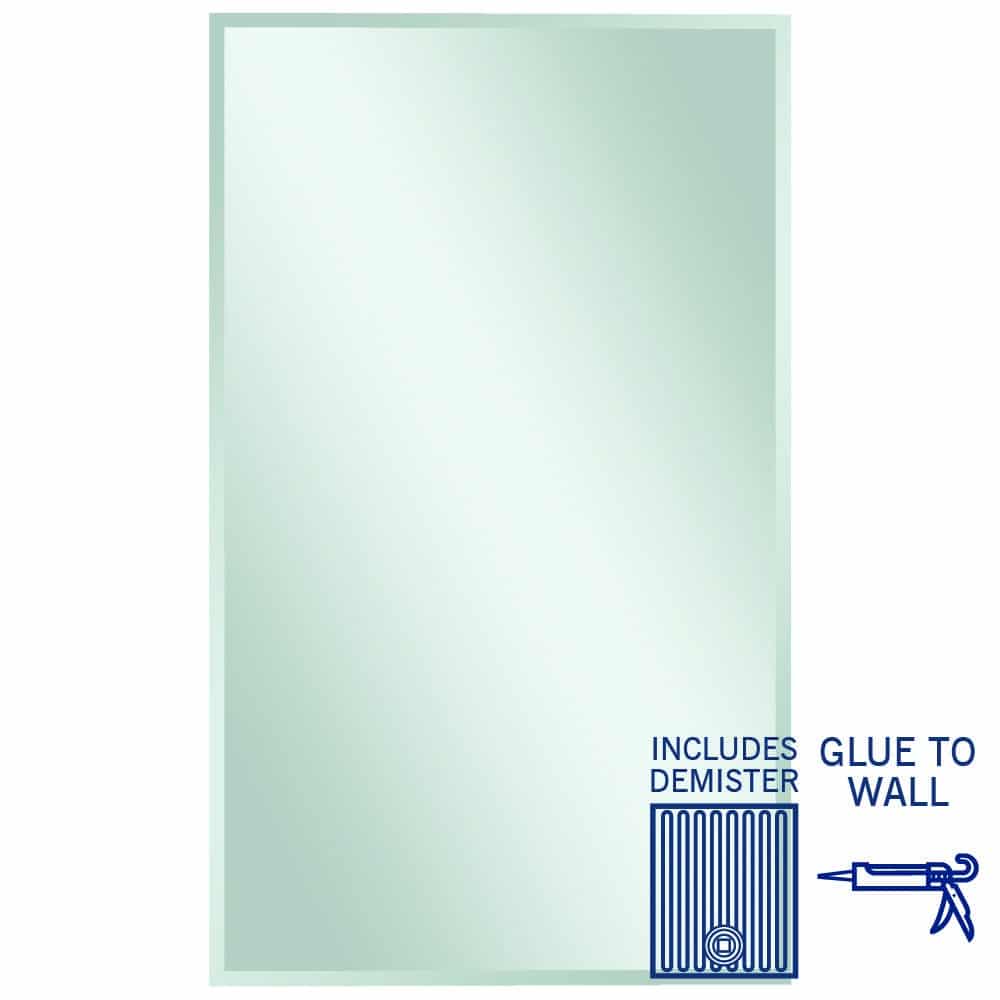 Ablaze - Montana Rectangle 25mm Bevel Edge Mirror - 1500x900mm Glue-to-Wall and Demister