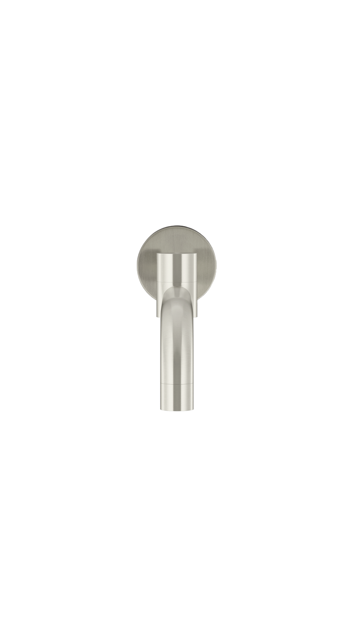 Round - Brushed Nickel 250mm Curved Swivel Wall Spout