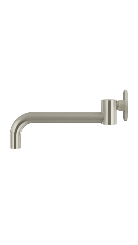 Round - Brushed Nickel 250mm Curved Swivel Wall Spout