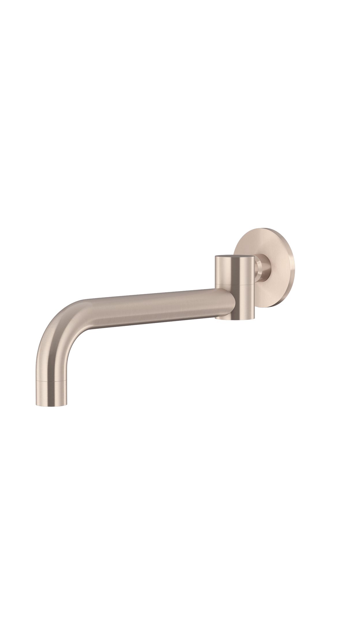 Round - Champagne 250mm Curved Swivel Wall Spout