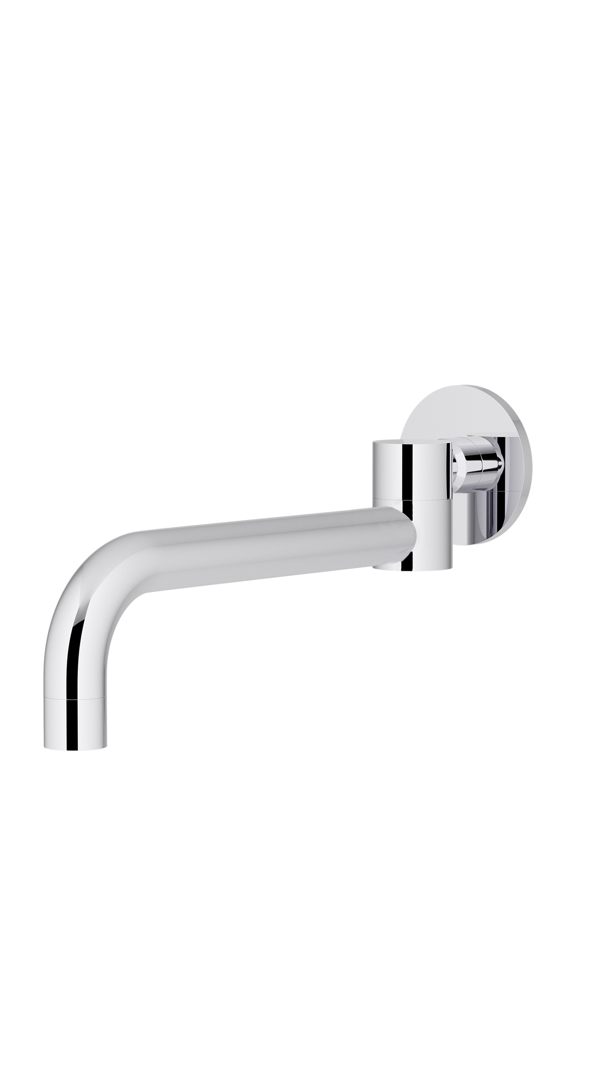 Round - Polished Chrome 250mm Curved Swivel Wall Spout