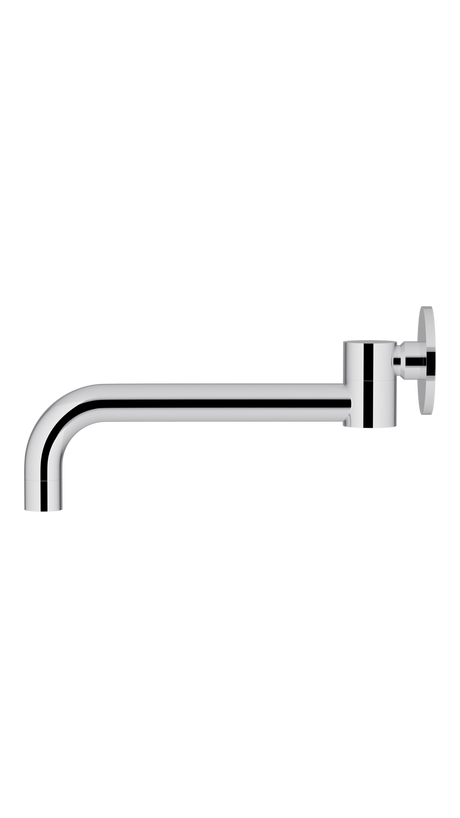 Round - Polished Chrome 250mm Curved Swivel Wall Spout