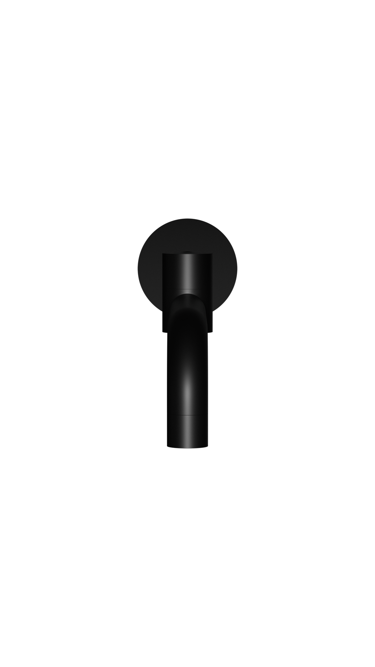 Round - Matte Black 250mm Curved Swivel Wall Spout