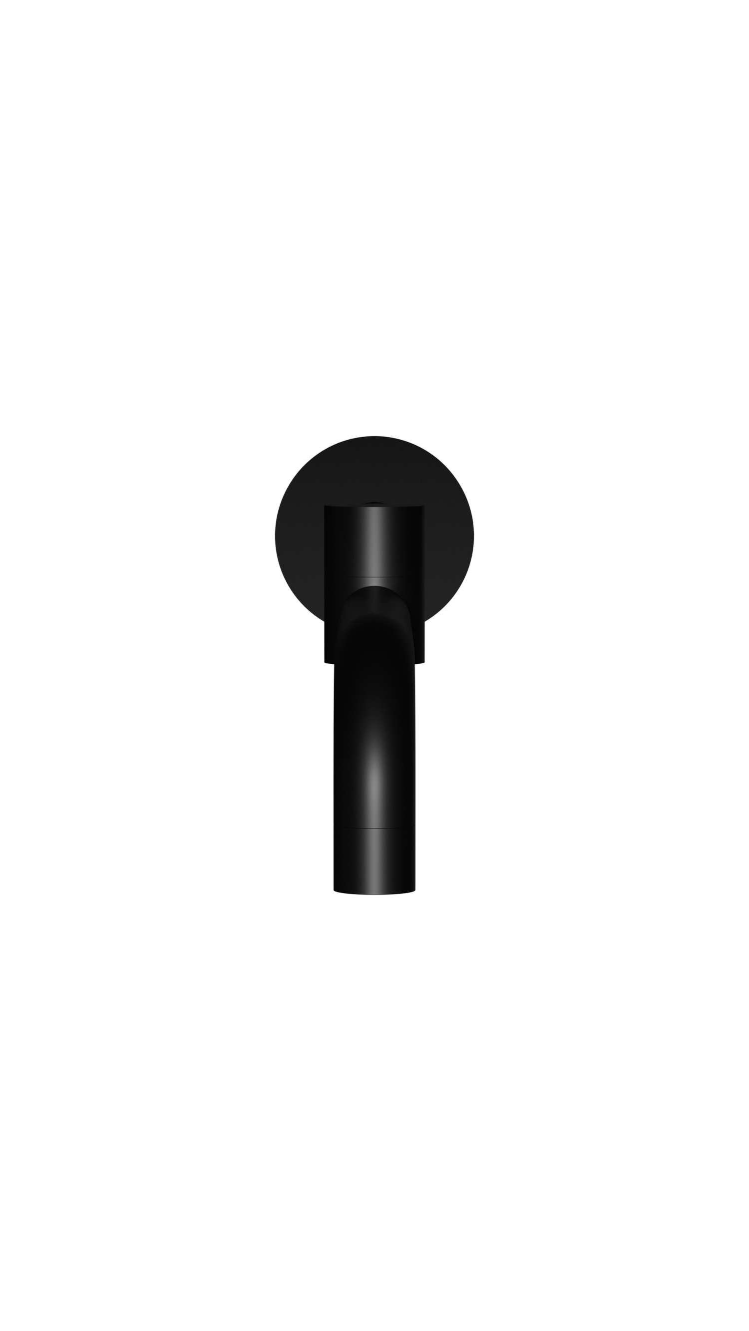 Round - Matte Black 250mm Curved Swivel Wall Spout