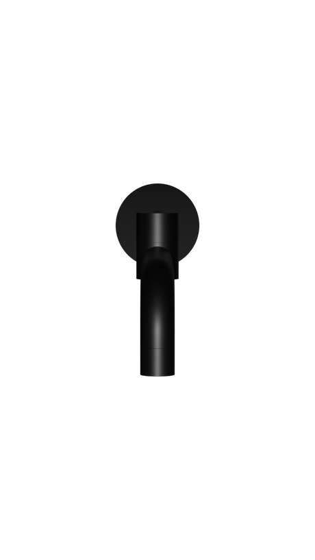 Round - Matte Black 250mm Curved Swivel Wall Spout