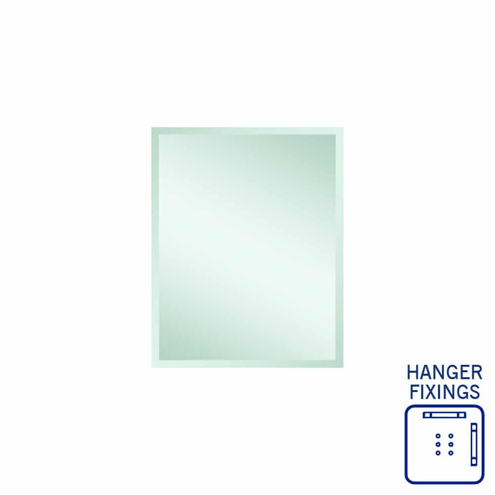 Ablaze - Montana Rectangle 25mm Bevel Edge Mirror - 600x750mm with Hangers