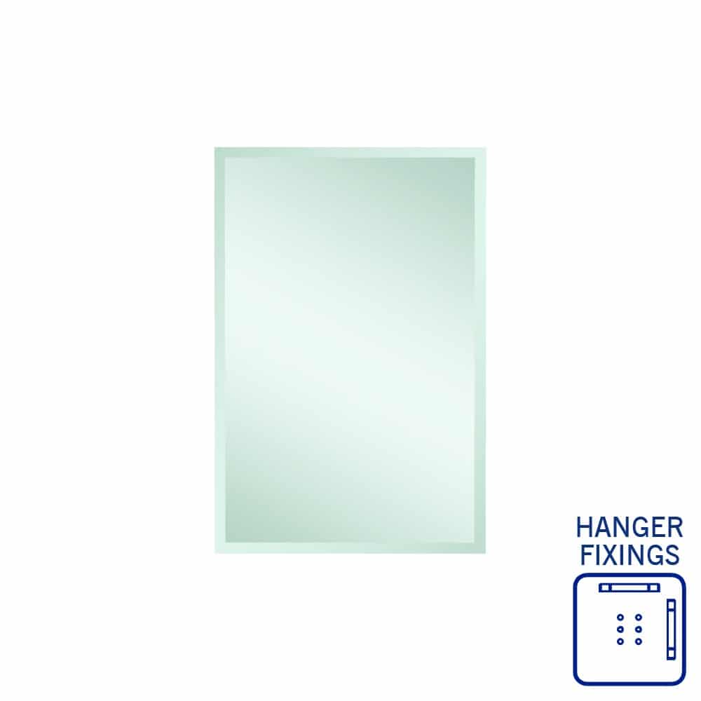 Ablaze - Montana Rectangle 25mm Bevel Edge Mirror - 600x900mm with Hangers