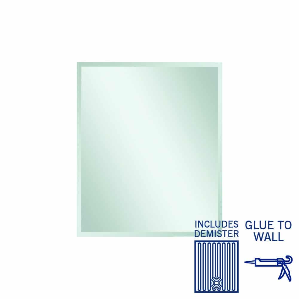 Ablaze - Montana Rectangle 25mm Bevel Edge Mirror - 900x750mm Glue-to-Wall and Demister