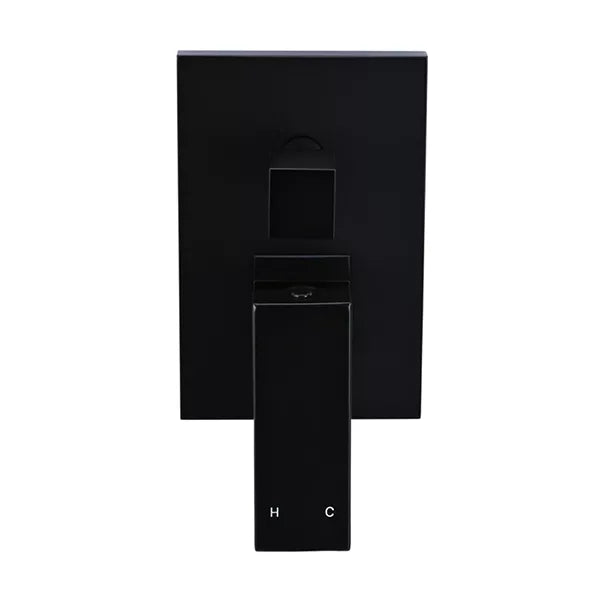 Square - Matte Black Wall Mixer w Diverter