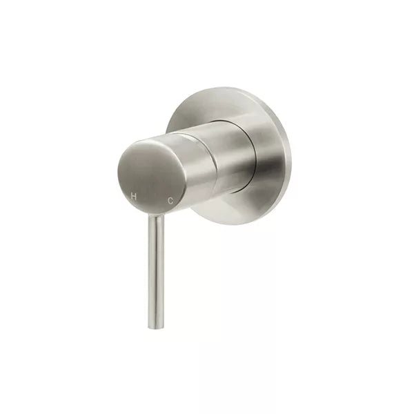 Round - Brushed Nickel Wall Mixer Finishing Kit