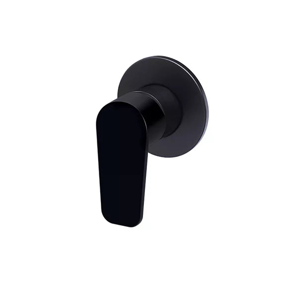 Round - Matte Black Wall Mixer Finishing Kit w Paddle Handle