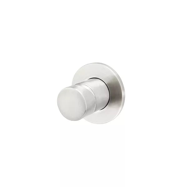 Round - Brushed Nickel Wall Mixer Finishing Kit w Pinless Handle