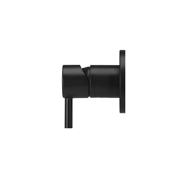 Round - Matte Black Wall Mixer Finishing Kit w Short Pin Handle