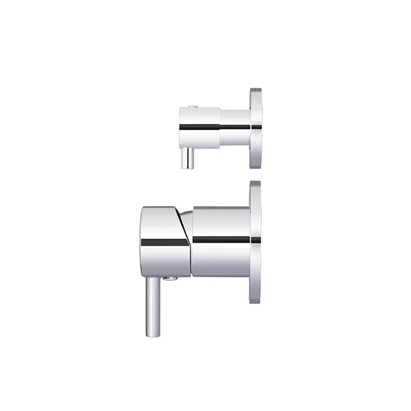 Round - Polished Chrome Wall Mixer w Diverter Finishing Kit