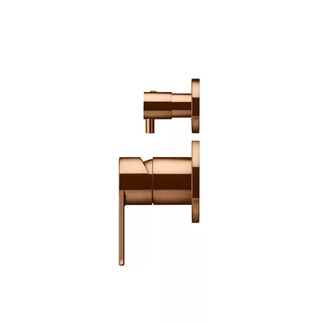 Round - Lustre Bronze Wall Mixer w Diverter Finishing Kit w Paddle Handle