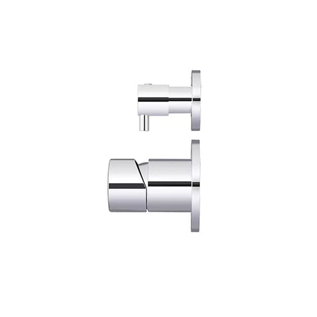 Round - Polished Chrome Wall Mixer w Diverter Finishing Kit w Pinless Handle
